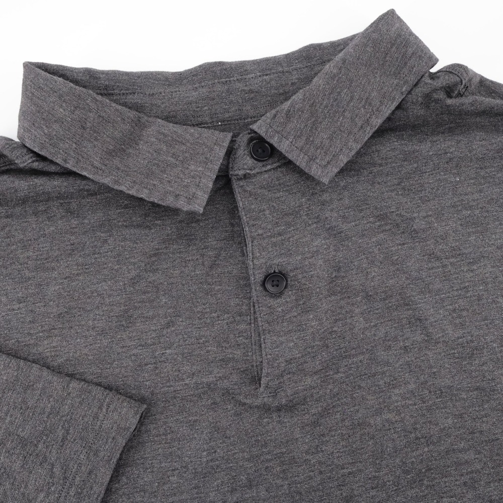 Lululemon Evolution Heathered Gray Polo Shirt Short Sleeve Mens Fits Large